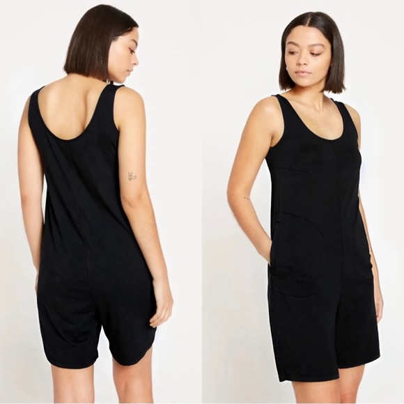 Universal Standard Sleeveless Tank Shorts Romper Pockets Black Large (22/24) NEW - Picture 1 of 10